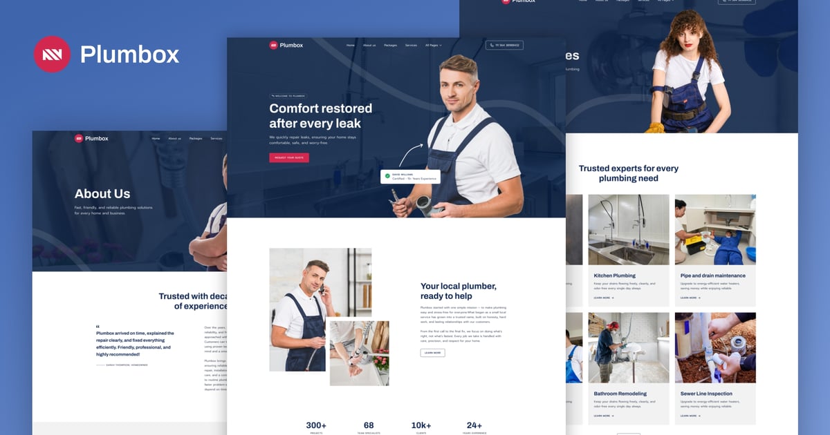 Plumbox - Plumber & Repair Service Elementor Template Kit