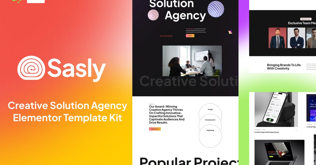 Sasly - Creative Solution Elementor Template Kit