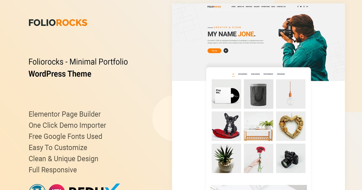 Foliorocks - Minimal Portfolio WordPress Theme