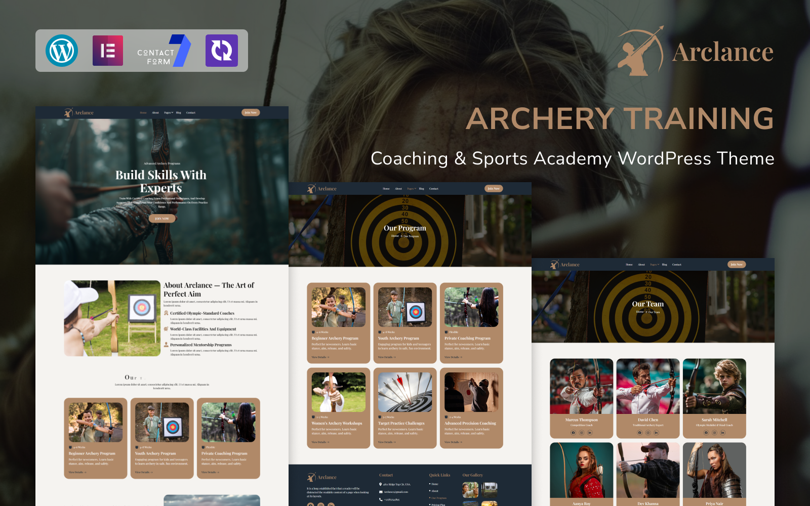 Arclance – Archery Training, Coaching & Sports Academy WordPress Theme