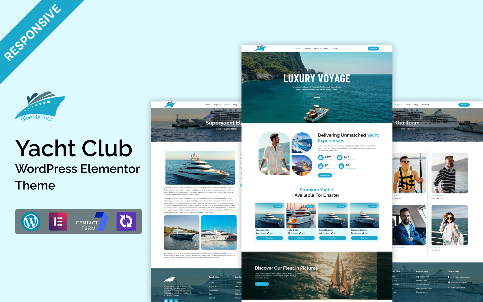 BlueMariner - Yacht Club WordPress Elementor Theme WordPress Theme