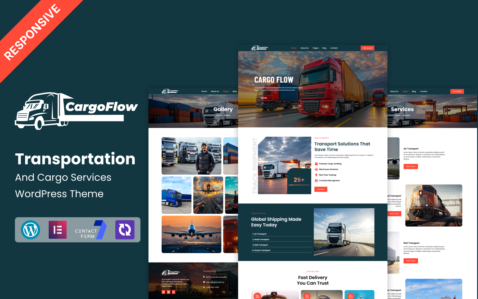 CargoFlow - Logistics, Transportation And Cargo Services WordPress Elementor Theme WordPress Theme