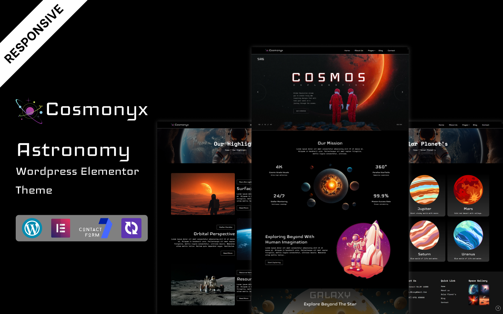 Cosmonyx - Astronomy Wordpress Elementor Theme WordPress Theme