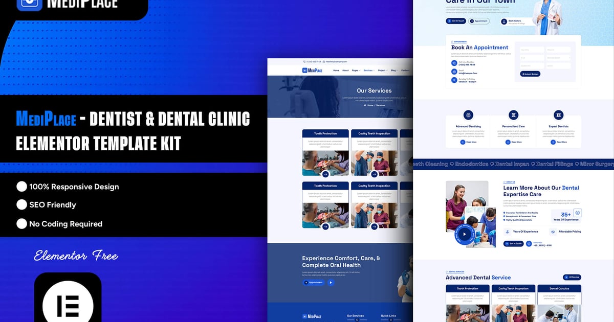 MediPlace - Dentist & Dental Clinic Elementor Template Kit