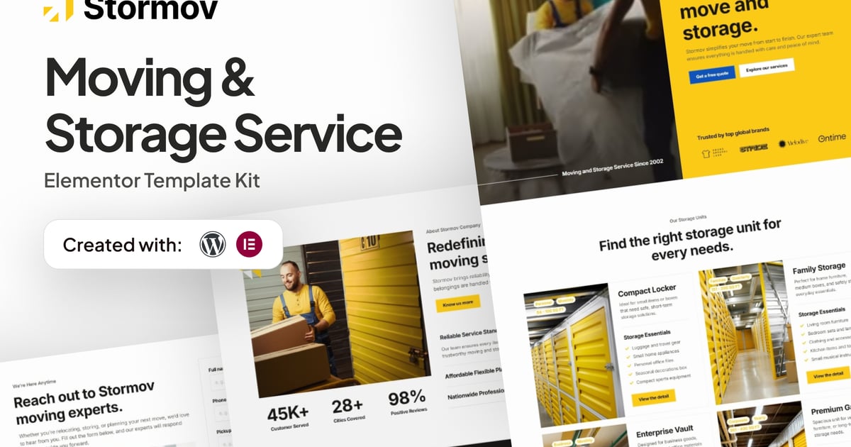 Stormov - Moving & Storage Service Elementor Template Kit