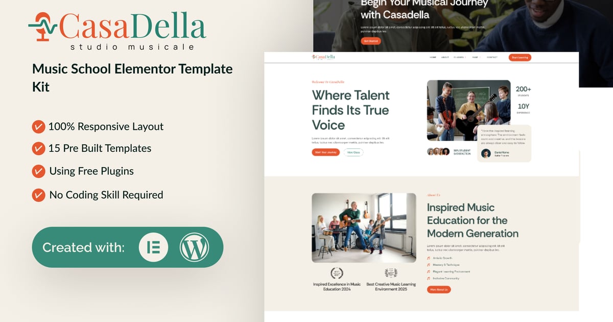 CasaDella - Music School Elementor Template Kit