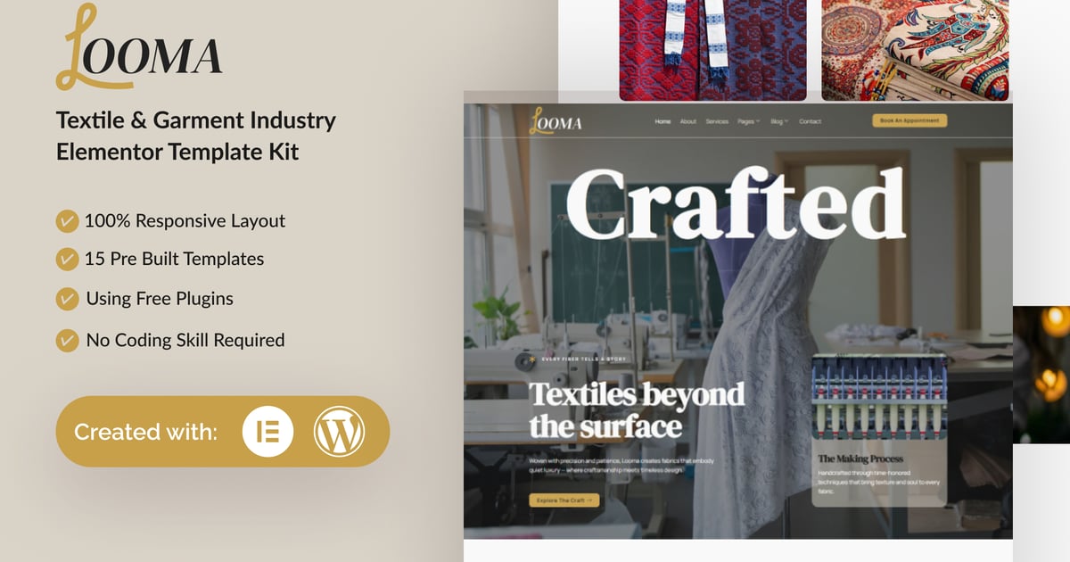 Looma - Textile Garment Industry Elementor Template Kit