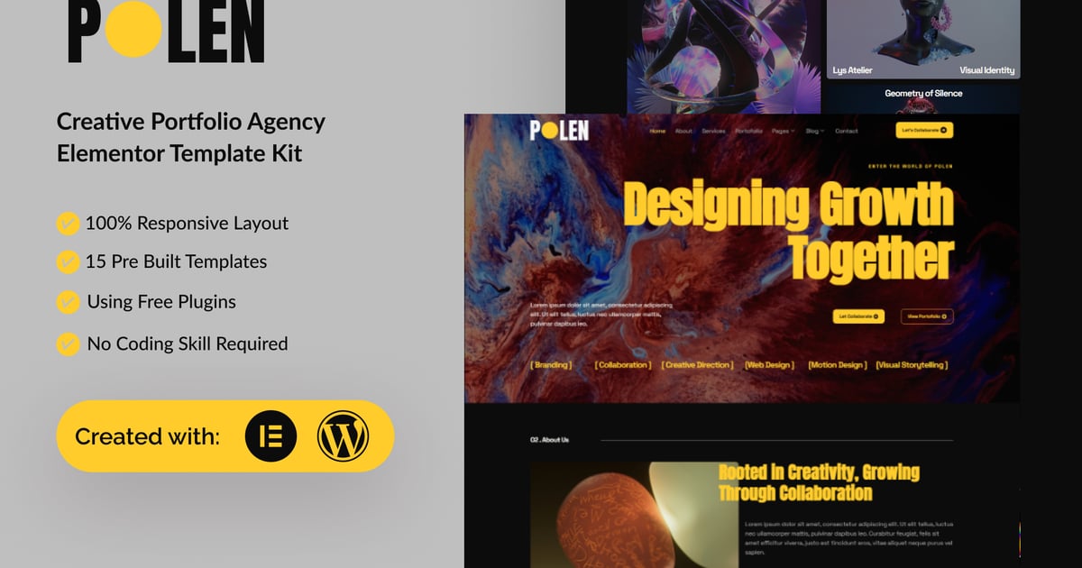 Polen - Creative Portfolio Resume Elementor Template Kit