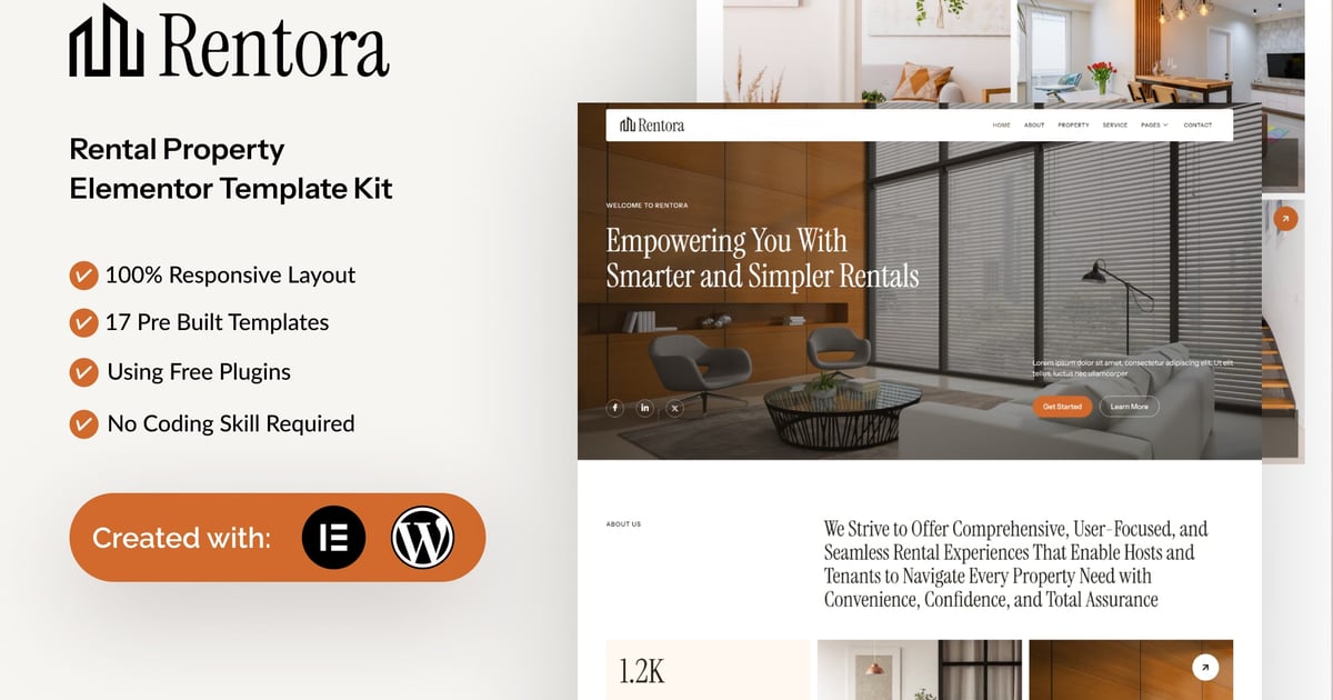 Rentora - Rental Property Elementor Template Kit