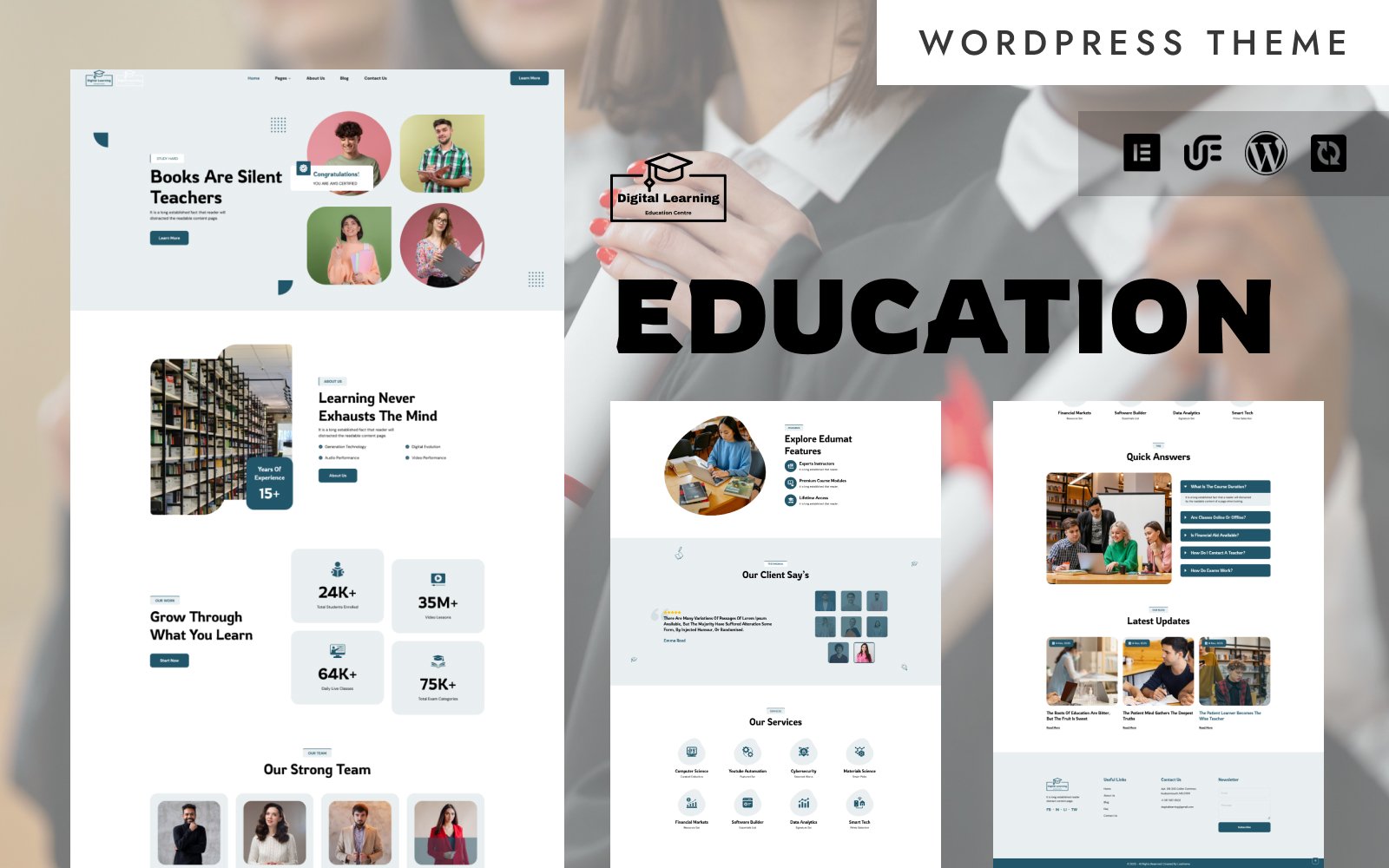 Digital Learning - Education, School & Learning Multipurpose WordPress Elementor Theme WordPress Theme
