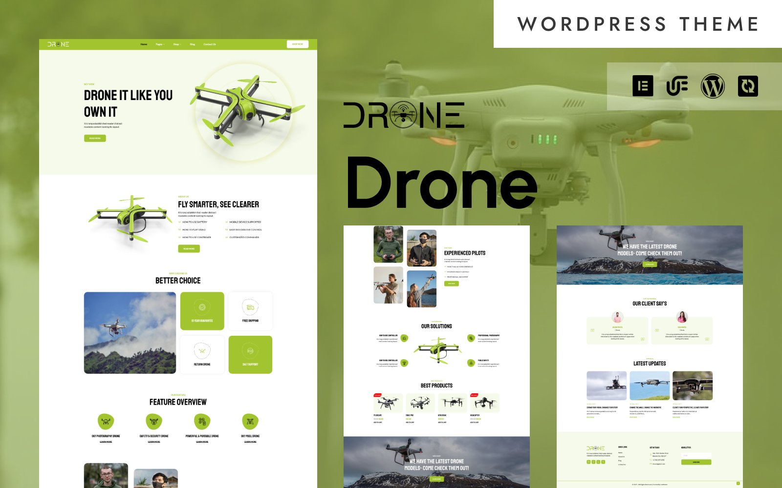 Drone - Drone Startup And Copter Multipurpose WooCommerce WordPress Elementor Theme WooCommerce Theme