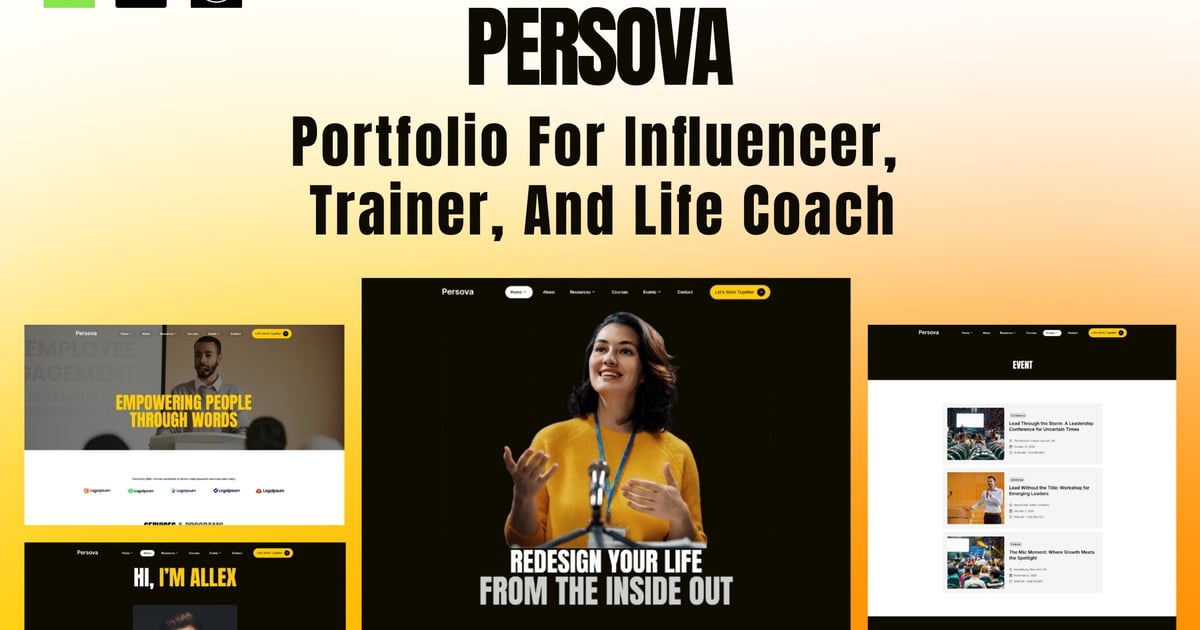 Persova - Influencer Portfolio Elementor Template Kit