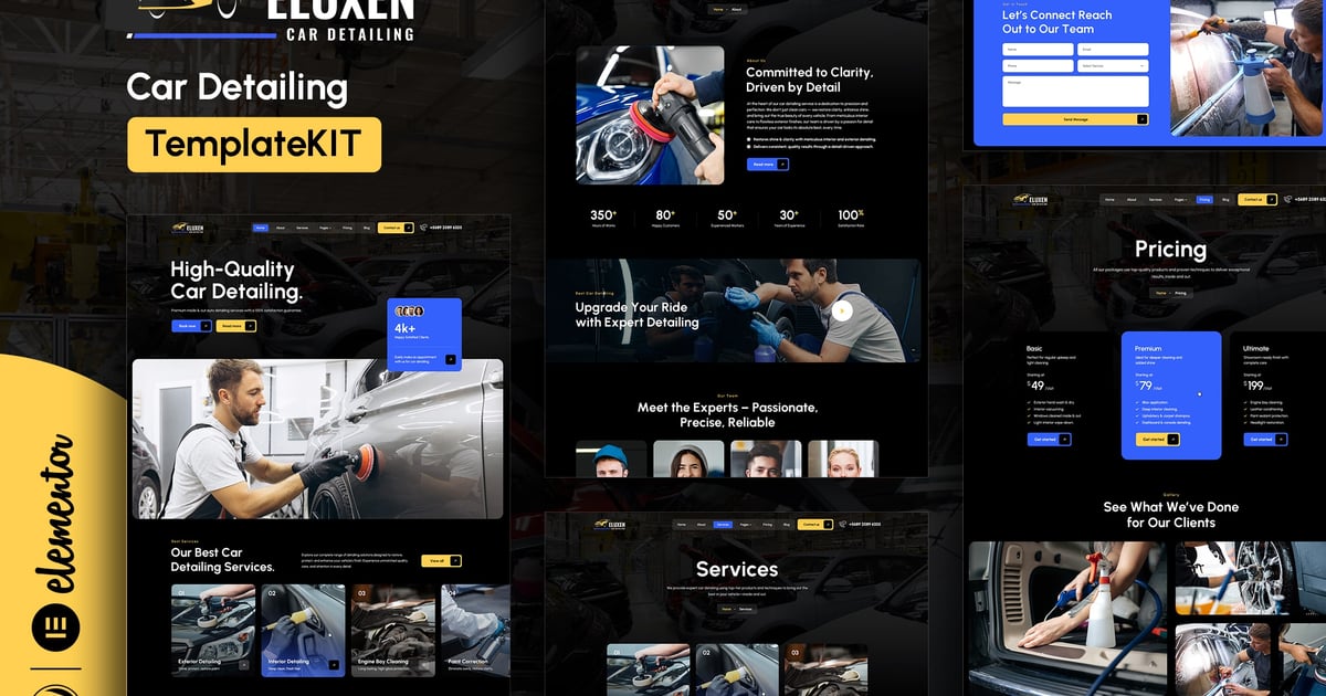 Eluxen - Car Detailing Services Elementor Template Kit