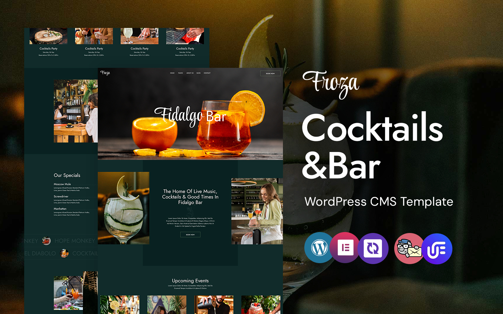 Froza - Cocktail and Restaurant WordPress Elementor Theme WordPress Theme