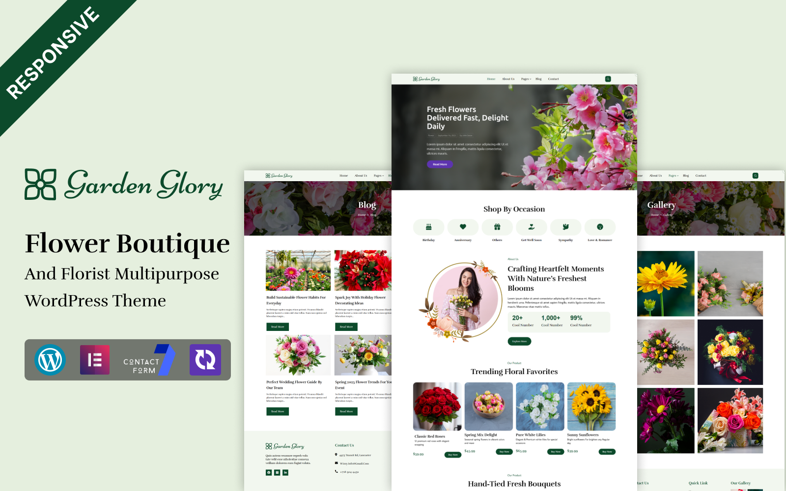 GardenGlory - Flower Boutique, Wedding Flowers And Florist Multipurpose WordPress Elementor Theme WordPress Theme
