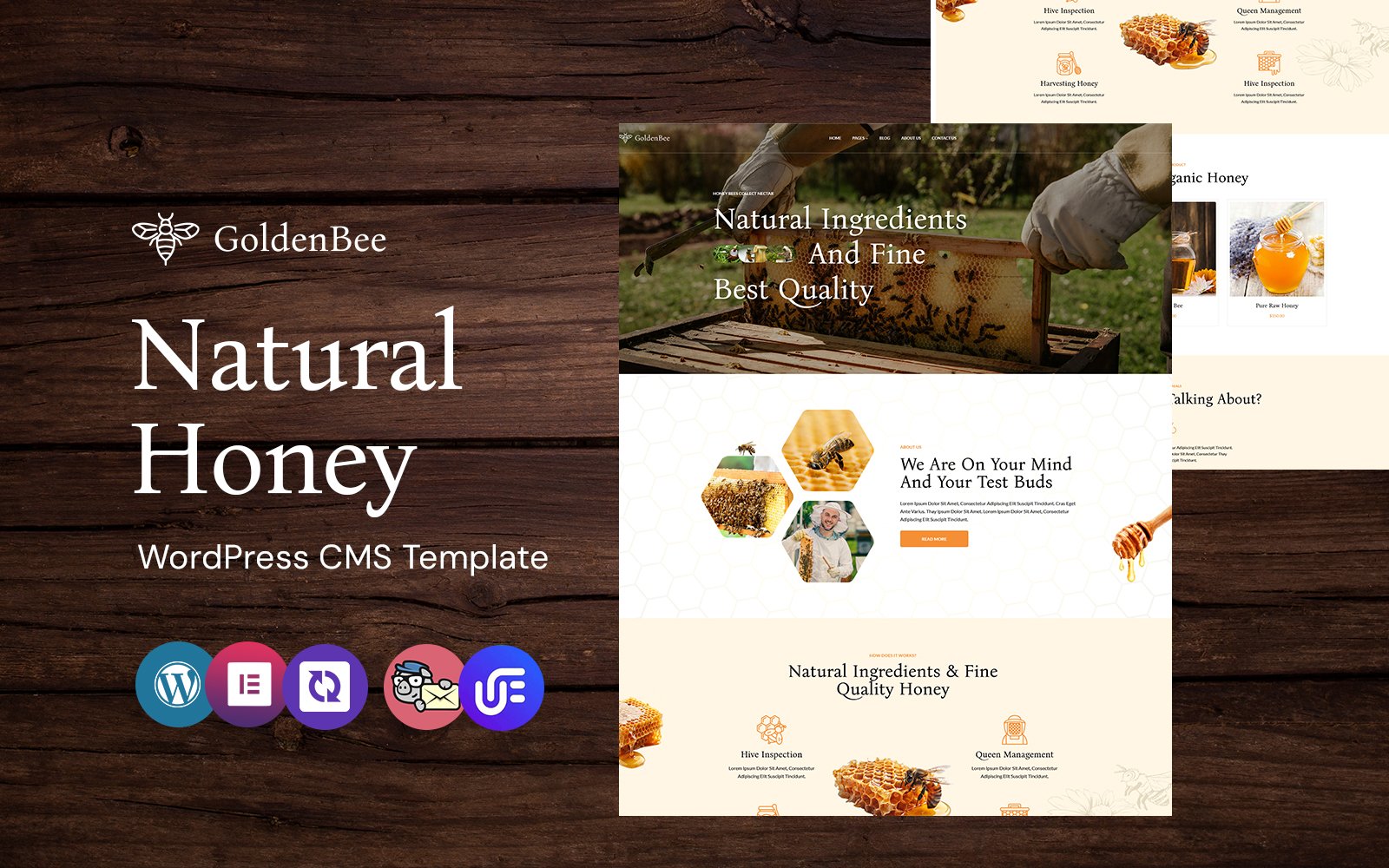 Goldenbee - Honey Farm and Beekeeping WordPress CMS Elementor Template WordPress Theme
