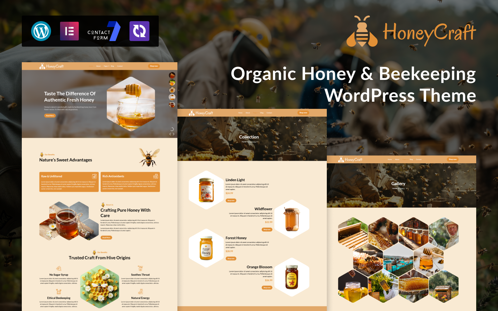 HoneyCraft – Organic Honey & Beekeeping WordPress Theme