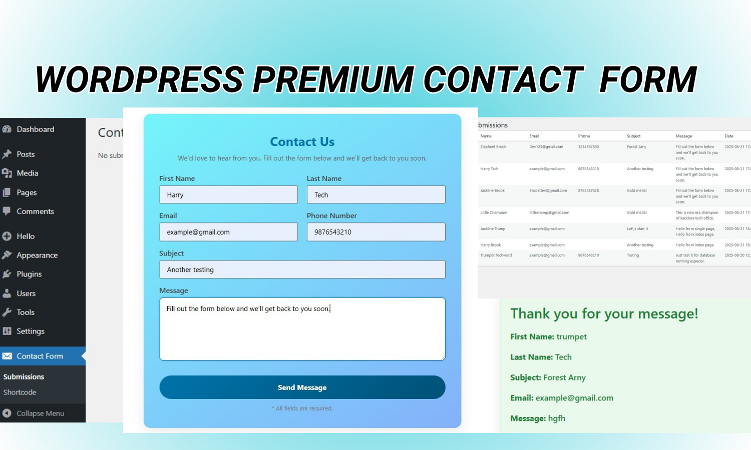 KDR Contact Form – Simple & Secure WordPress Contact Form Plugin WordPress Plugin
