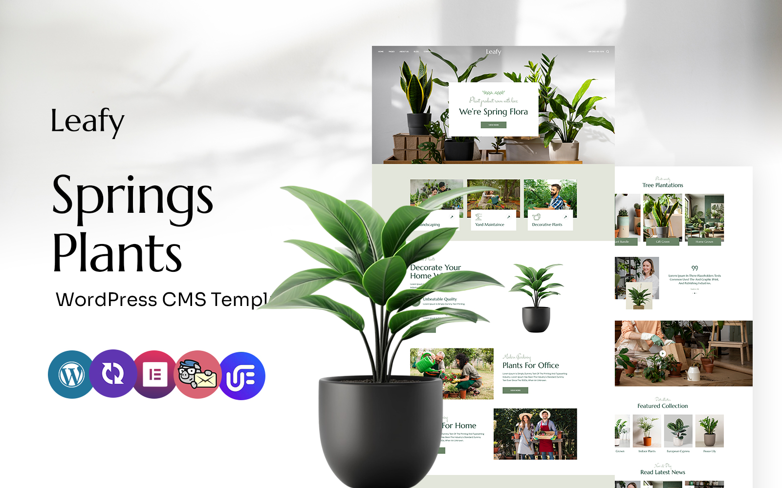 Leafy - Houseplants Multipurpose WordPress Elementor Theme WordPress Theme