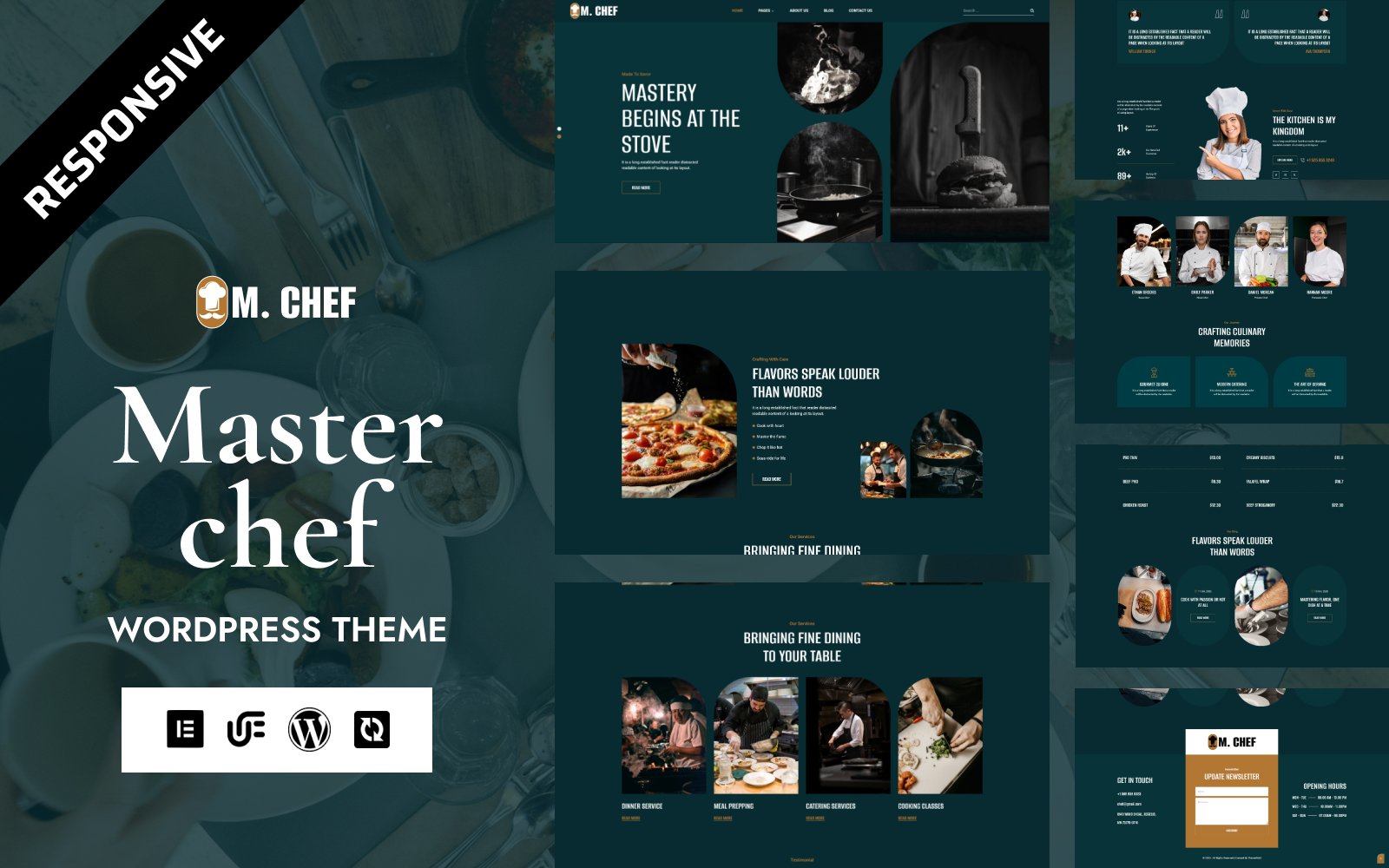 M. Chef - Personal Chef, Catering And Cooking Services WordPress Elementor Theme WordPress Theme