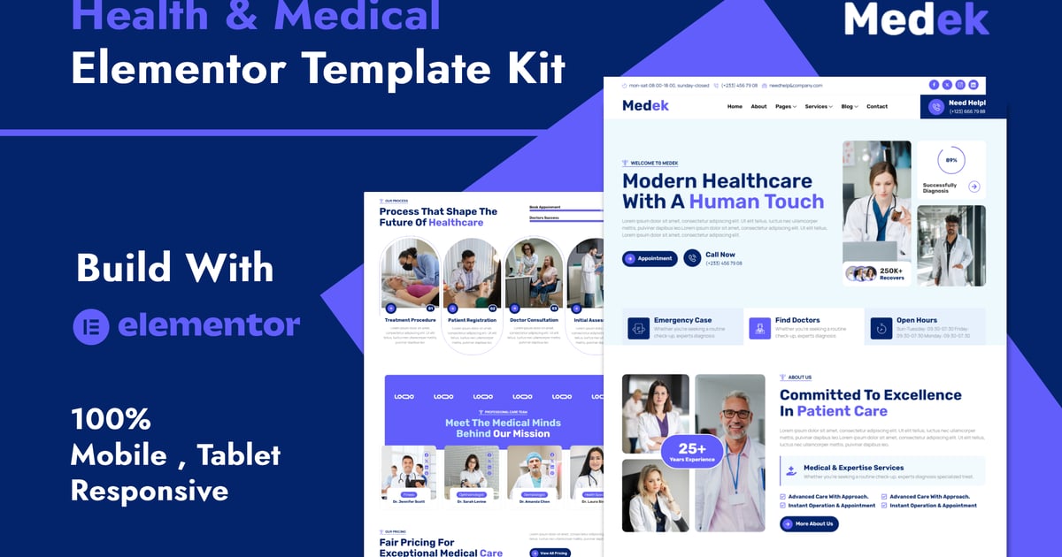 Medek - Health & Medical Elementor Template Kit