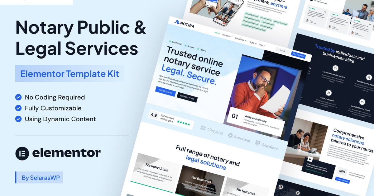 Notira - Notary Public & Legal Services Elementor Pro Template Kit