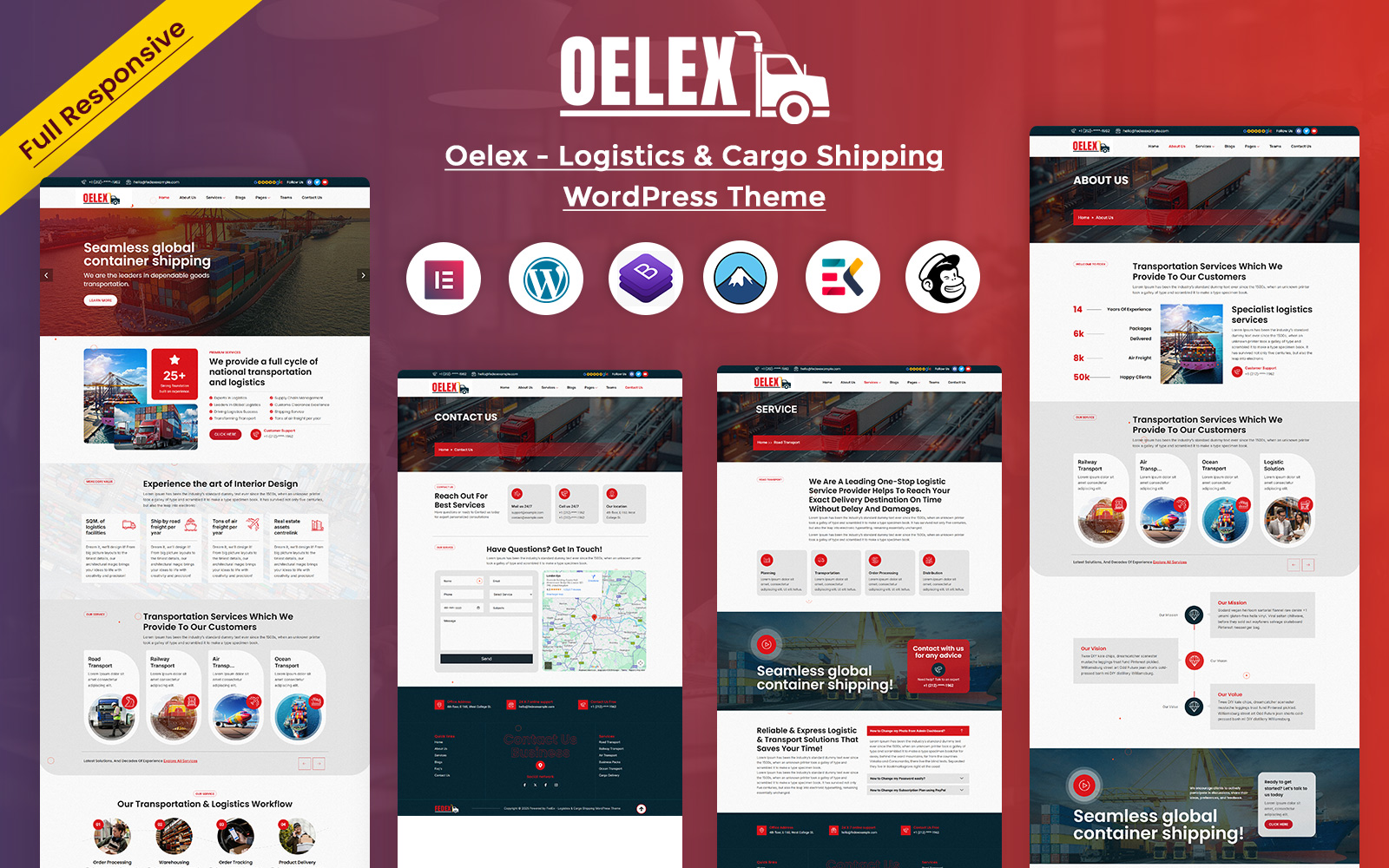 Oelex - Logistics & Cargo Shipping WordPress Theme