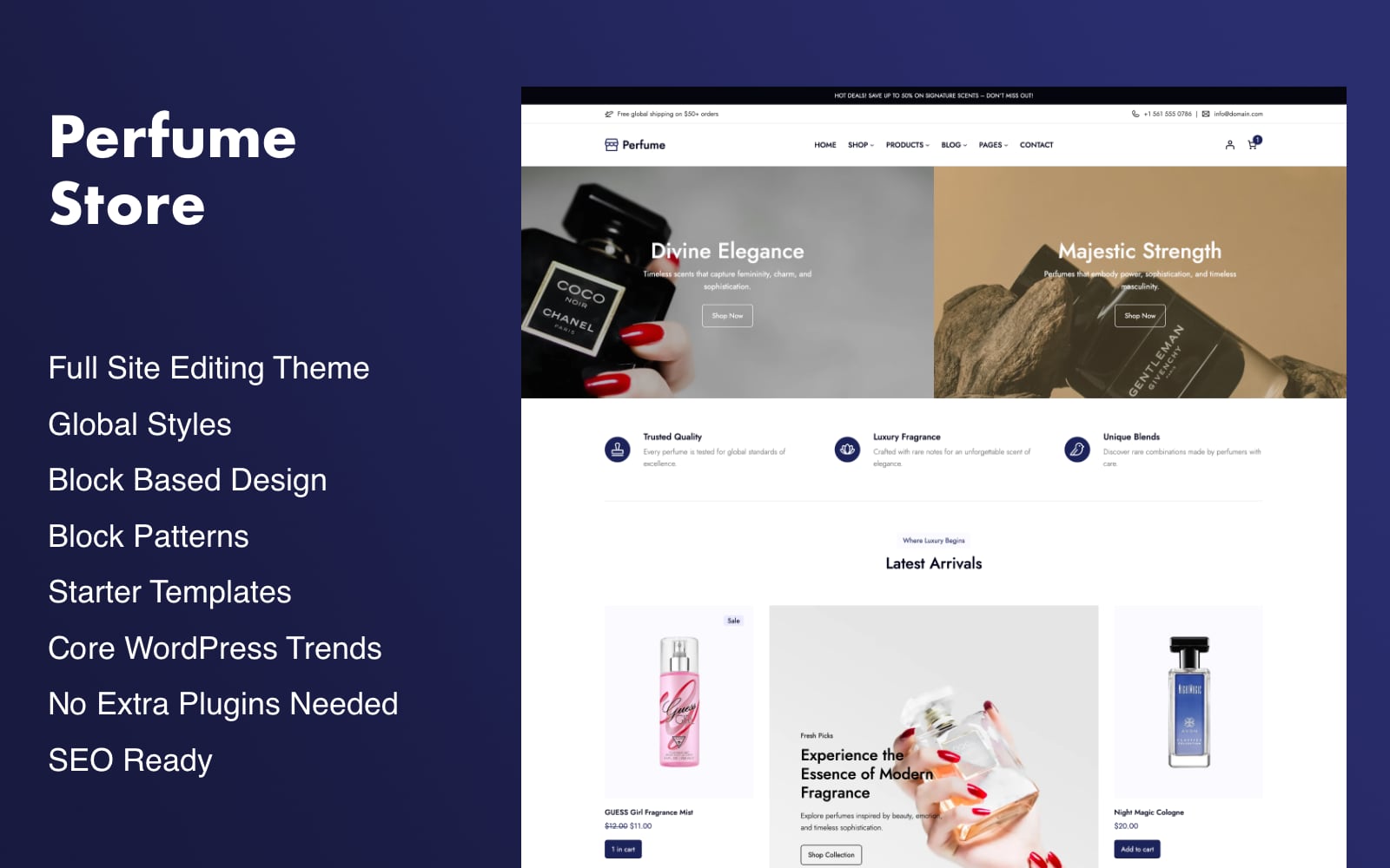 Perfume FSE - Perfume Store, Perfume Shop WooCommerce Theme