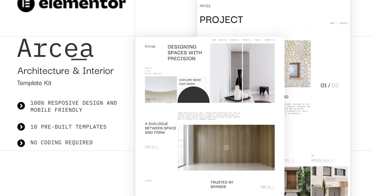 Arcea - Architecture & Interior Elementor Template Kit