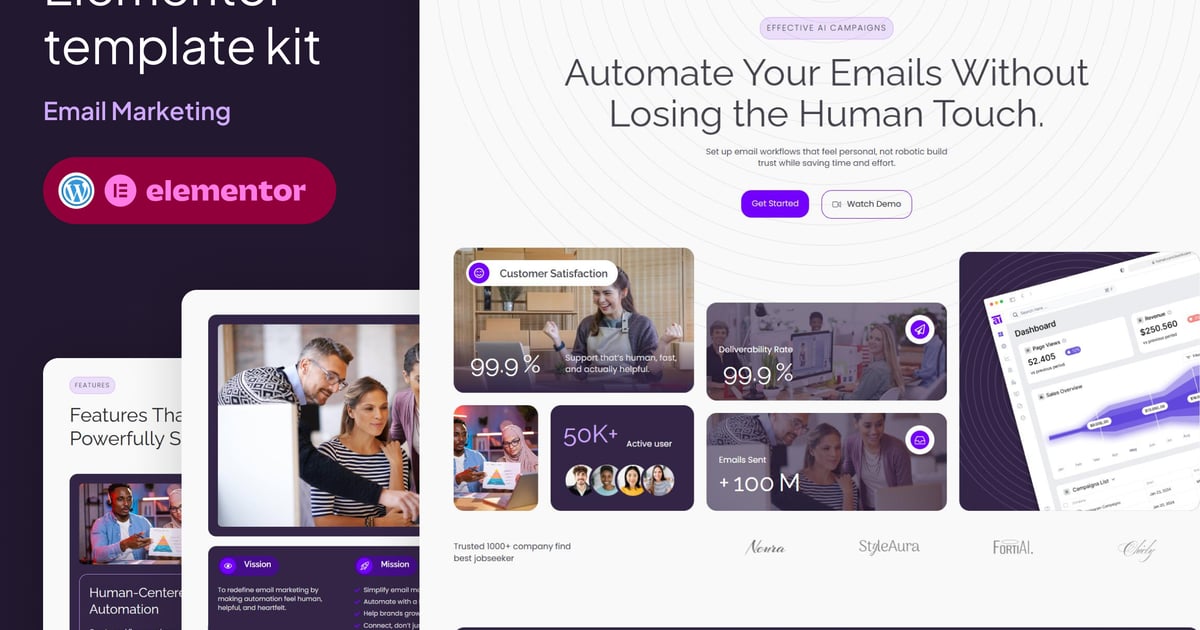 Humail - Email Marketing Elementor Template Kit