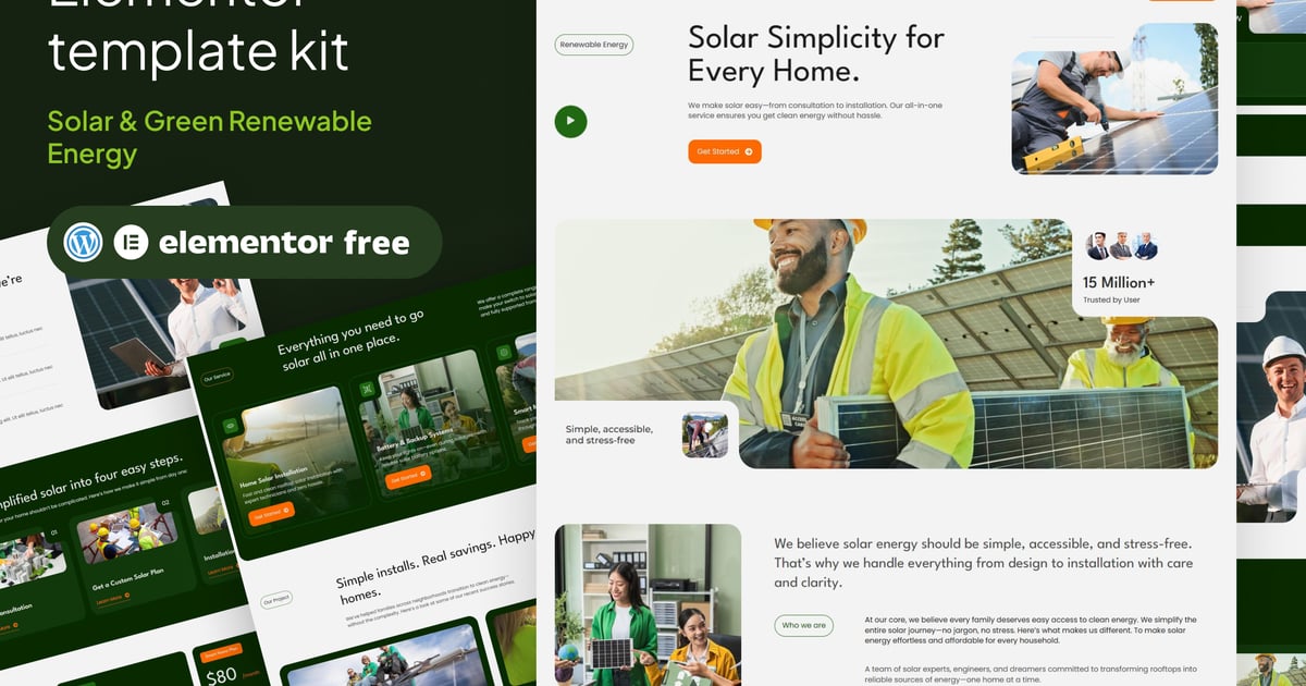 Sonare - Solar & Renewable Energy Elementor Template Kits