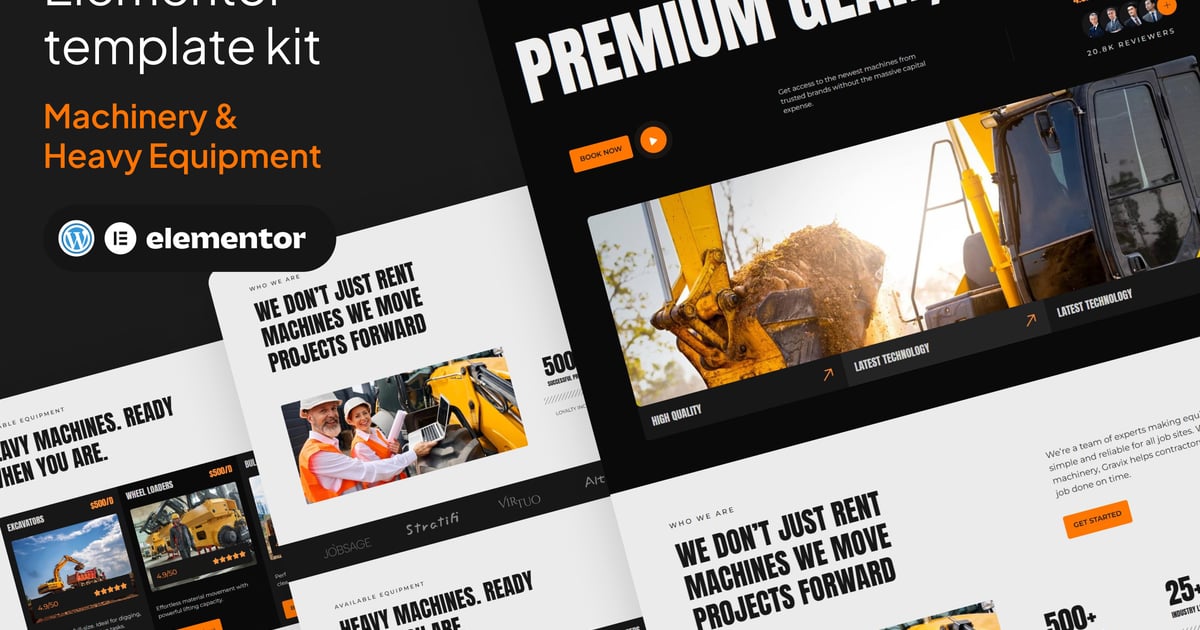 Gravix - Machinery & Heavy Equipment Elementor Kits Templates