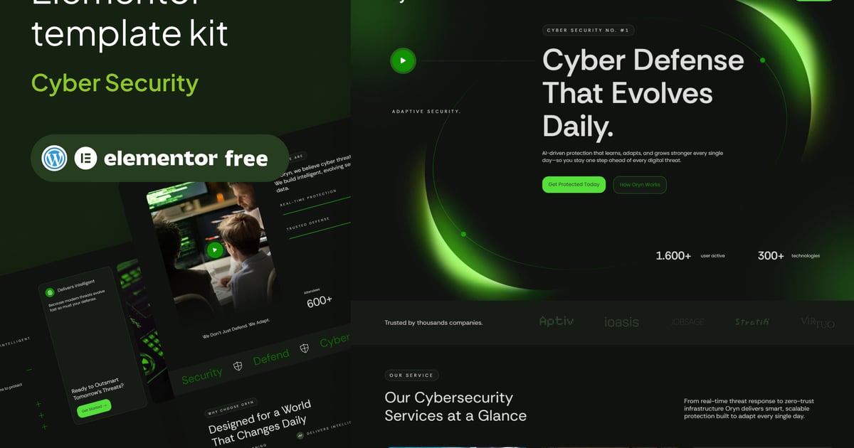 Oryn - Cyber Security Elementor Template Kit