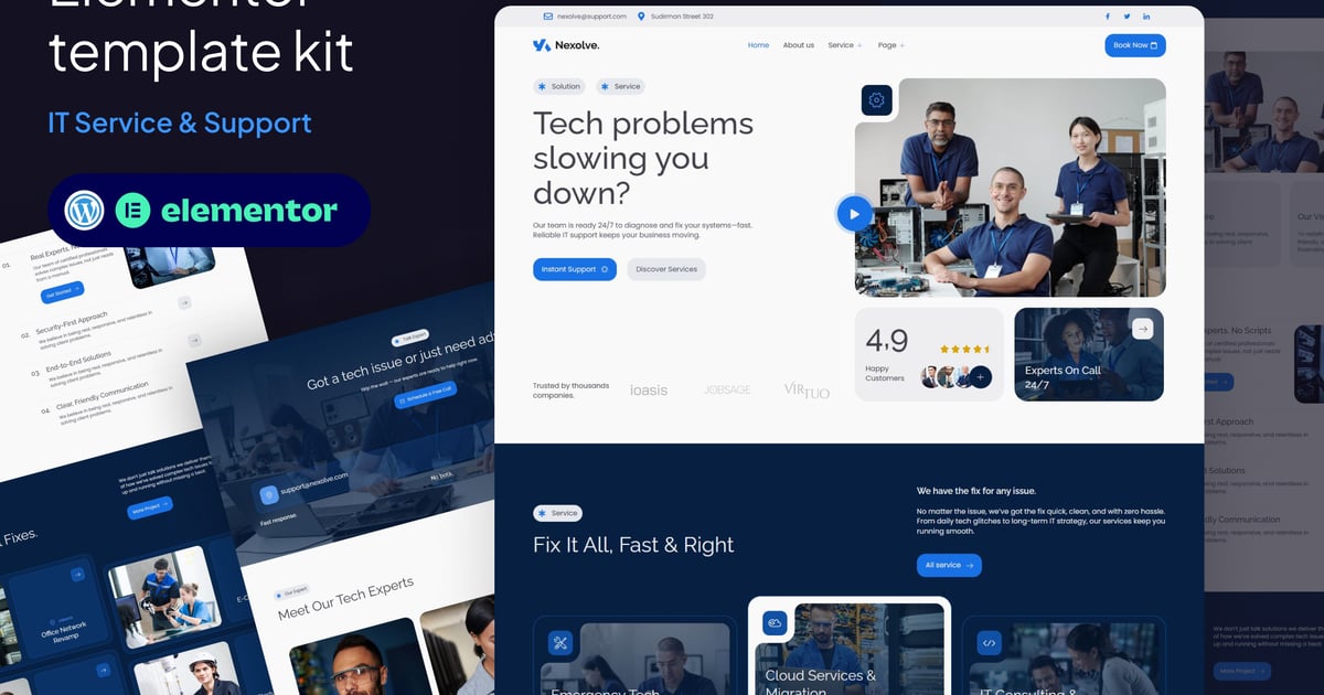 Nexolve - IT Service & Support Elementor Template Kit