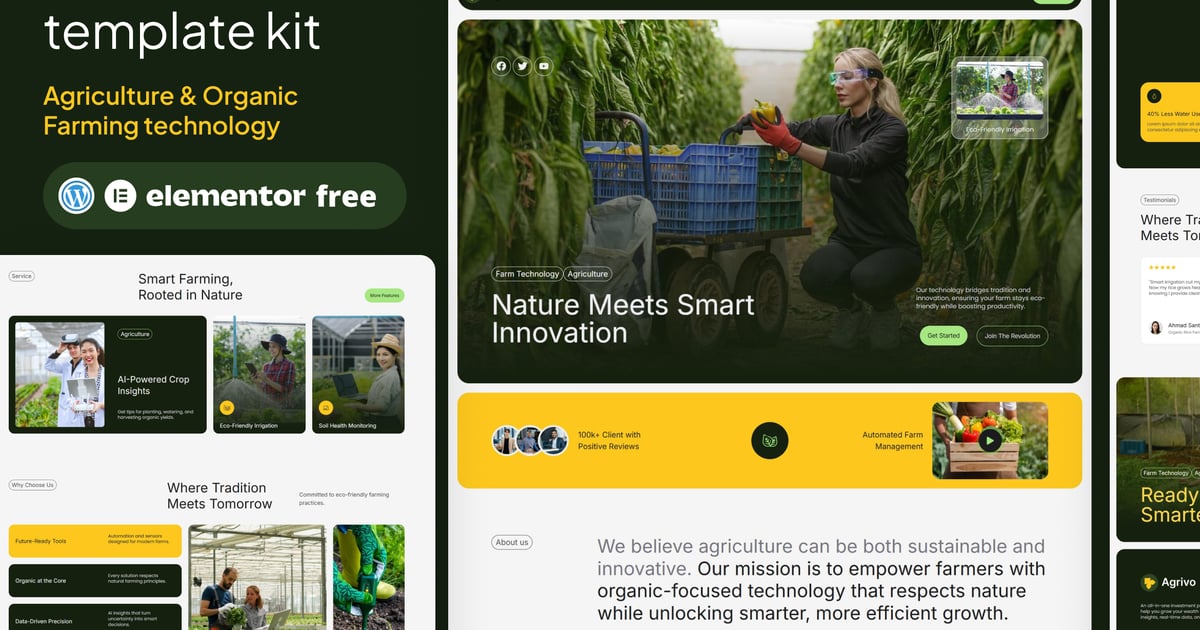 Agrivo - Agriculture & Organic Farming technology Template Kit