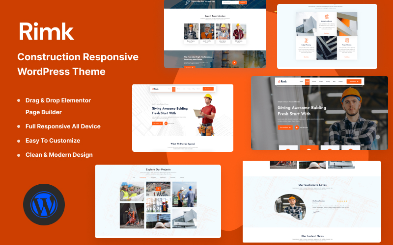 Rimk - Construction Responsive WordPress Theme