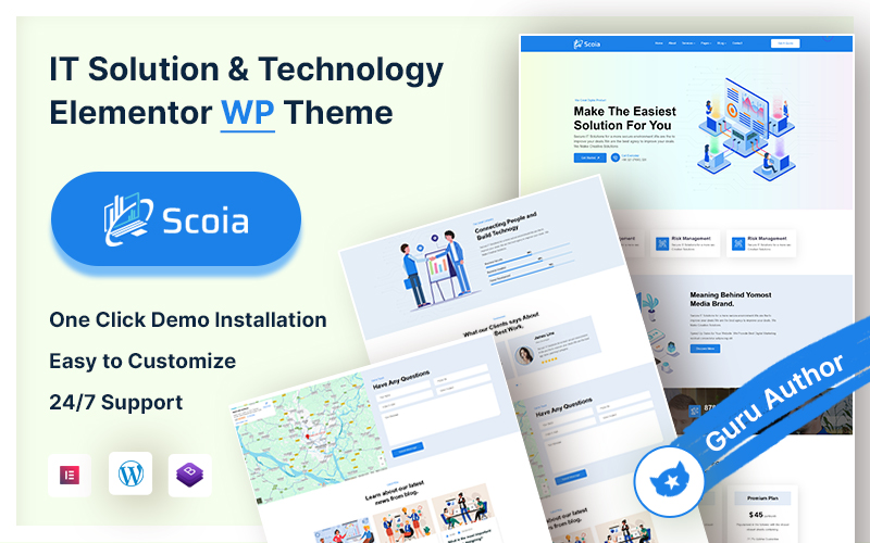 Scoia – IT Solution & Technology Elementor WordPress Theme