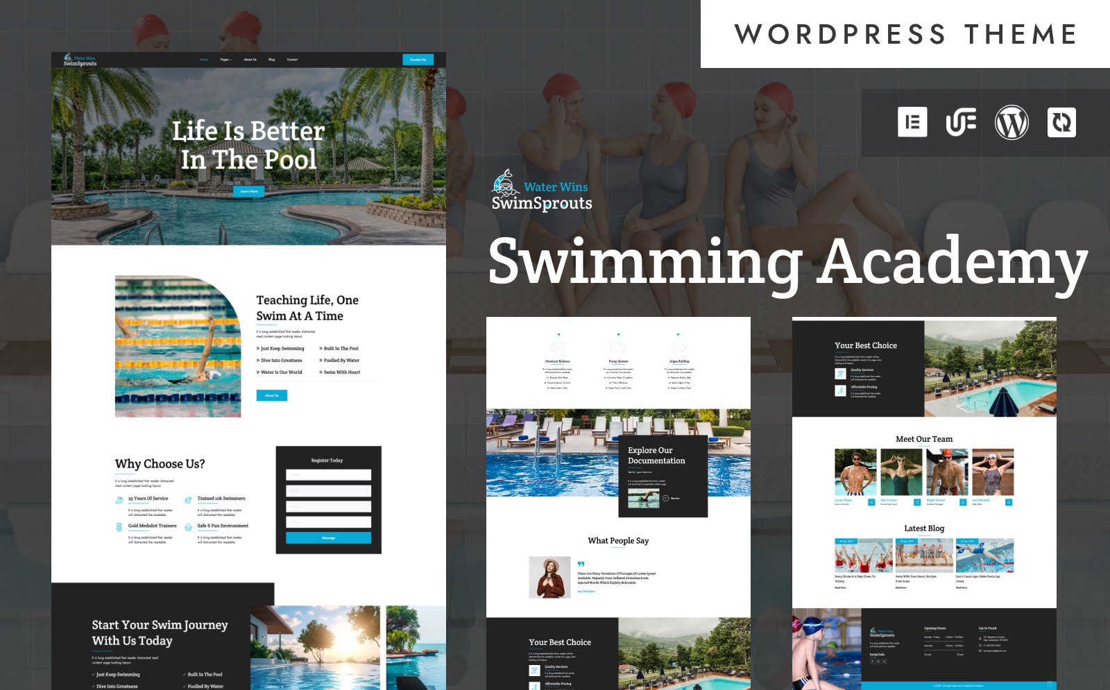SwimSprouts - Swimming Academy & School WordPress Elementor Theme WordPress Theme