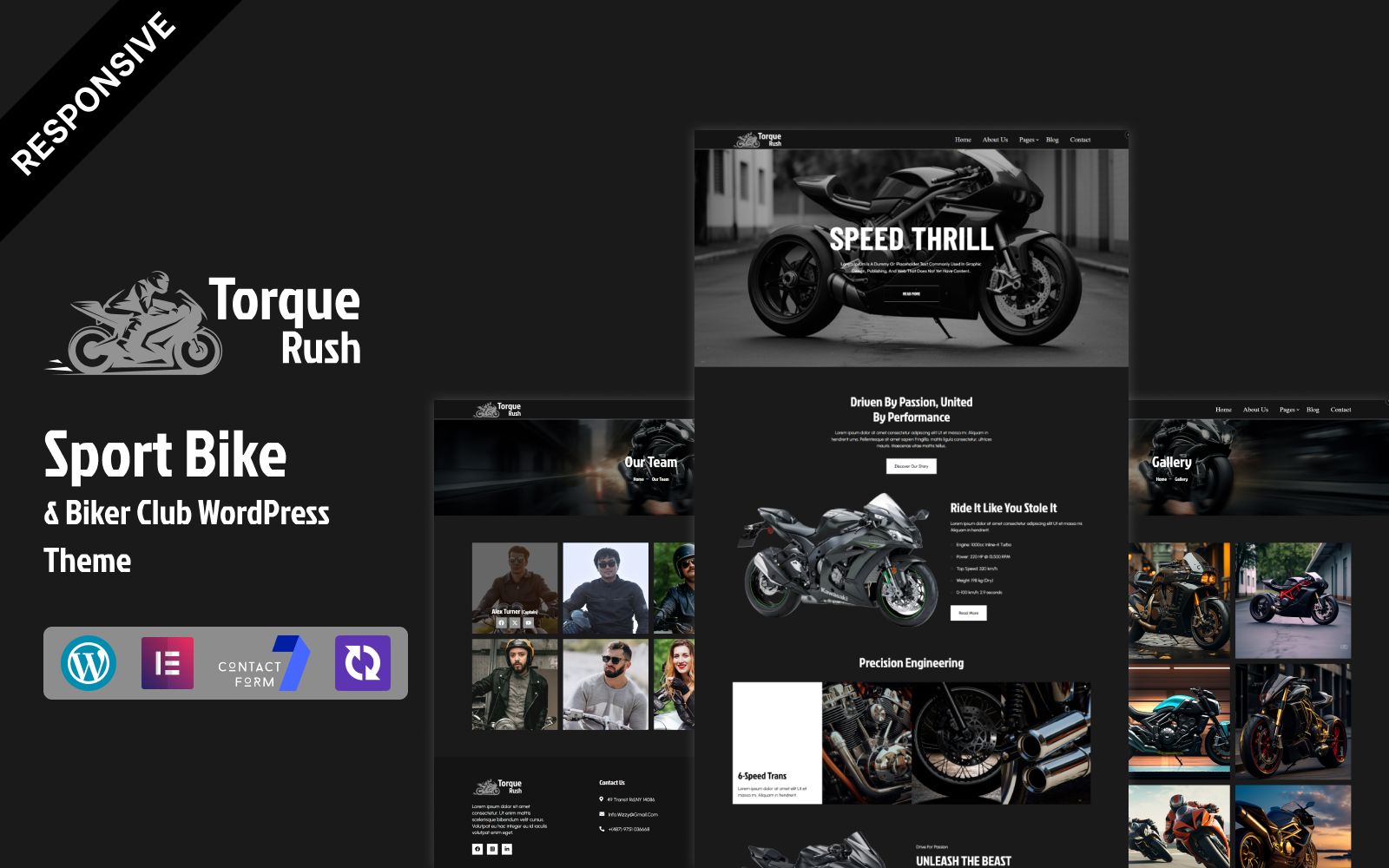 TorqueRush - Sport Bike & Biker Club WordPress Elementor Theme WordPress Theme