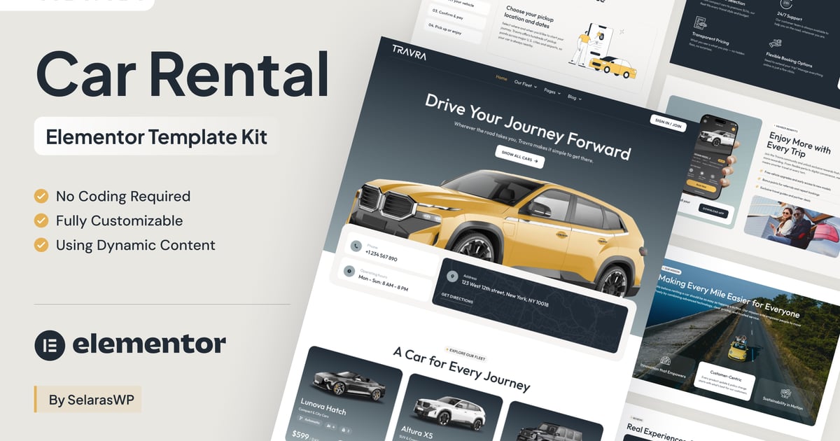 Travra - Car Rental Elementor Pro Template Kit