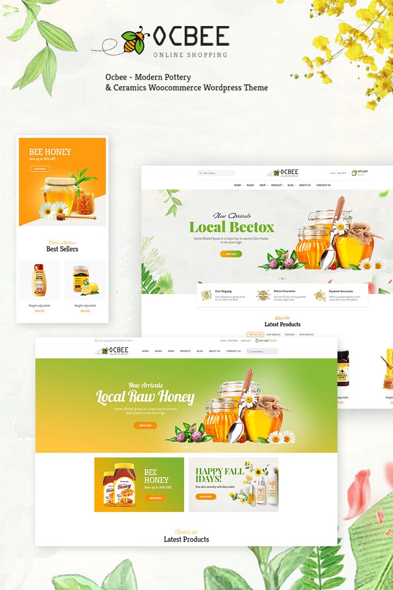 Ocbee - Honey Bee Production WooCommerce Theme