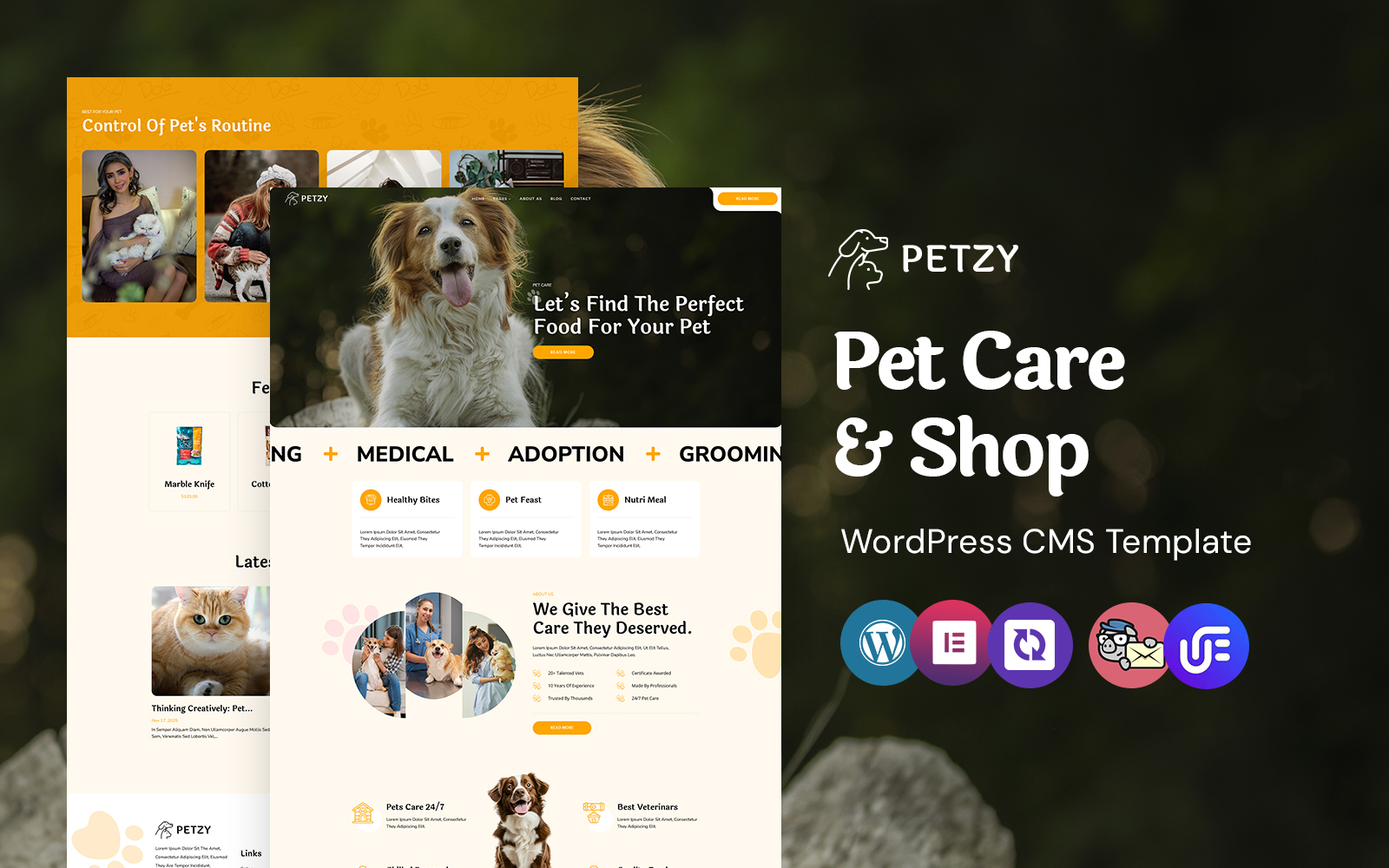 Petzy - Pet Care and Veterinary WordPress Elementor Theme WordPress Theme